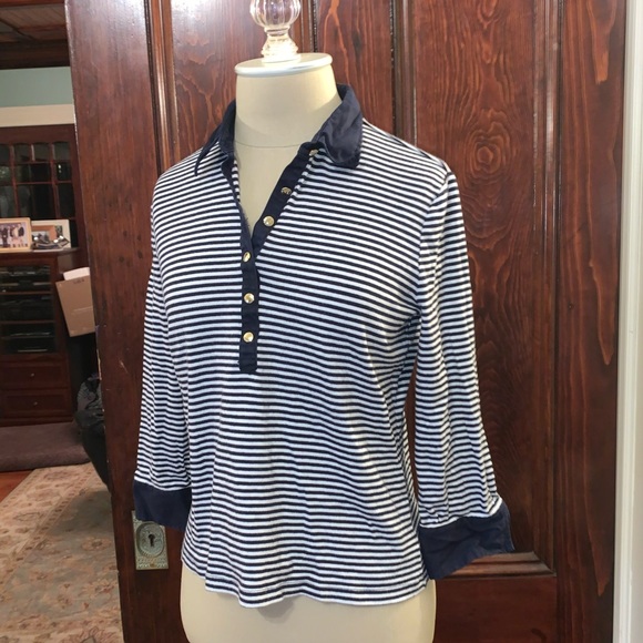 Lauren Ralph Lauren half button stripe shirt 💋 - Picture 4 of 8